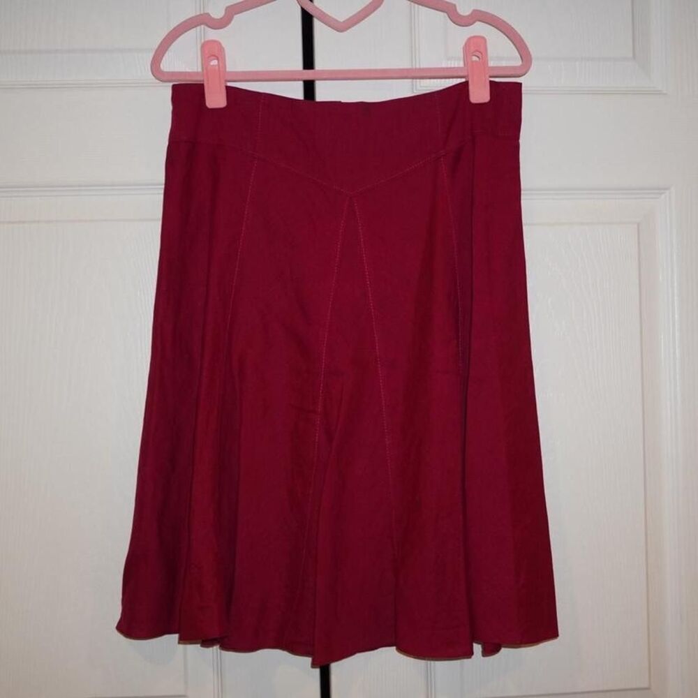 Ann-taylor Women's Red and Burgundy Skirt